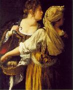 GENTILESCHI, Artemisia Judith and her Maidservant  sdg Spain oil painting artist